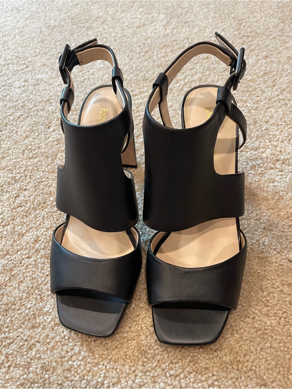 Enzo Angiolini Trudy black open toe block heel sandals - Picture 3 of 10